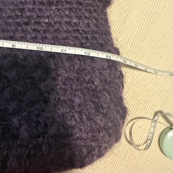 Adriana Caras Purple Tote with Plush Knit Texture 100% Rayon - Picture 9 of 10